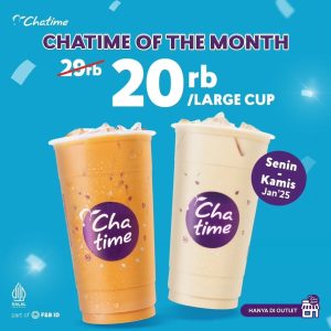 Promo Chatime of The Month Rp 20.000/Large Cup Tiap Senin dan Kamis