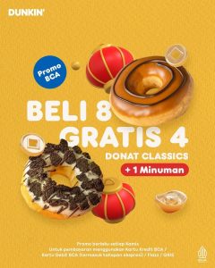 Promo Dunkin Beli 8 GRATIS 4 dengan BCA