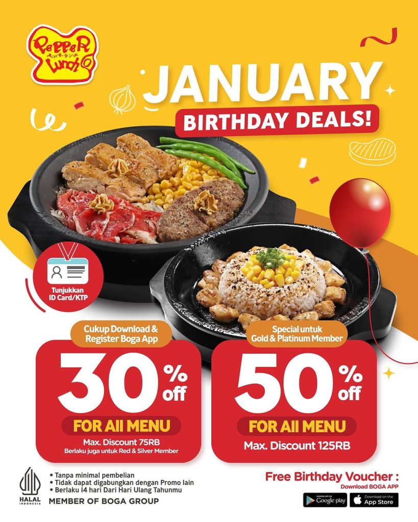 Promo Pepper Lunch January Birthday Deals Diskon s/d 50%