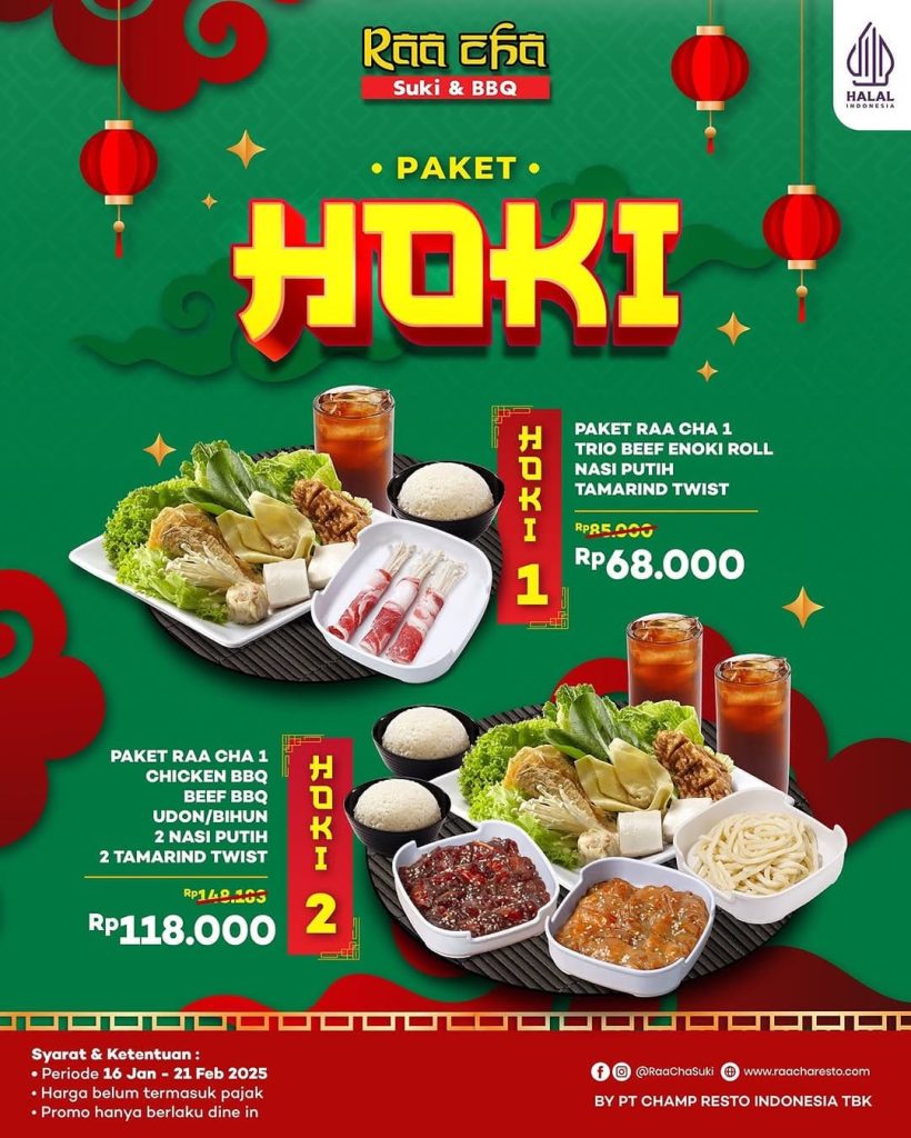 Promo Raa Cha Suki & BBQ Paket Hoki Mulai Dari Rp 68.000