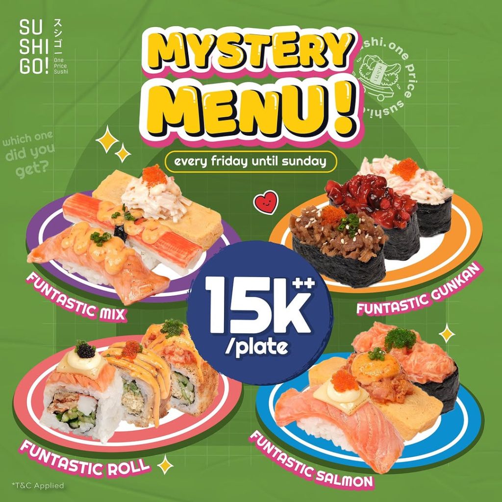 Promo Sushi Go Mystery Menu Rp 15K/Plate
