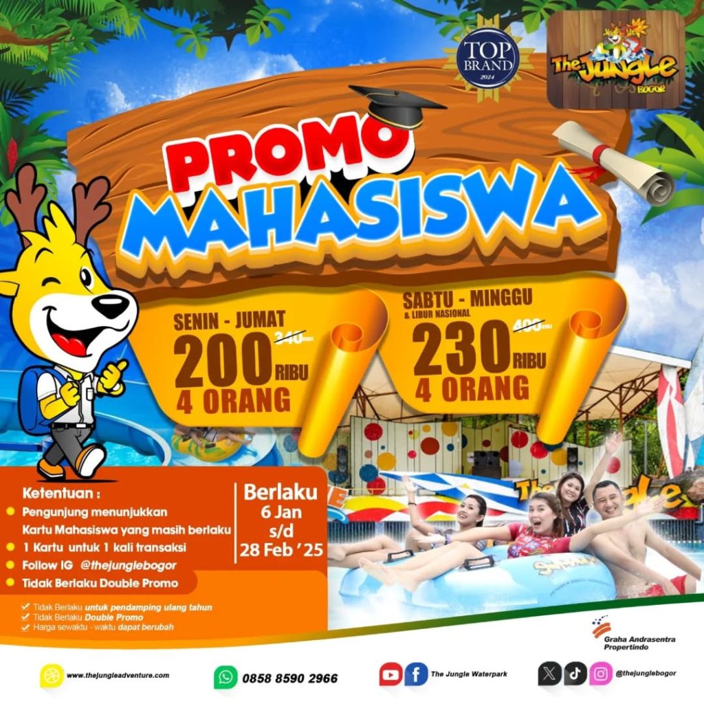 Promo The Jungle Mahasiswa Mulai Dari Rp 400.000/4 Orang