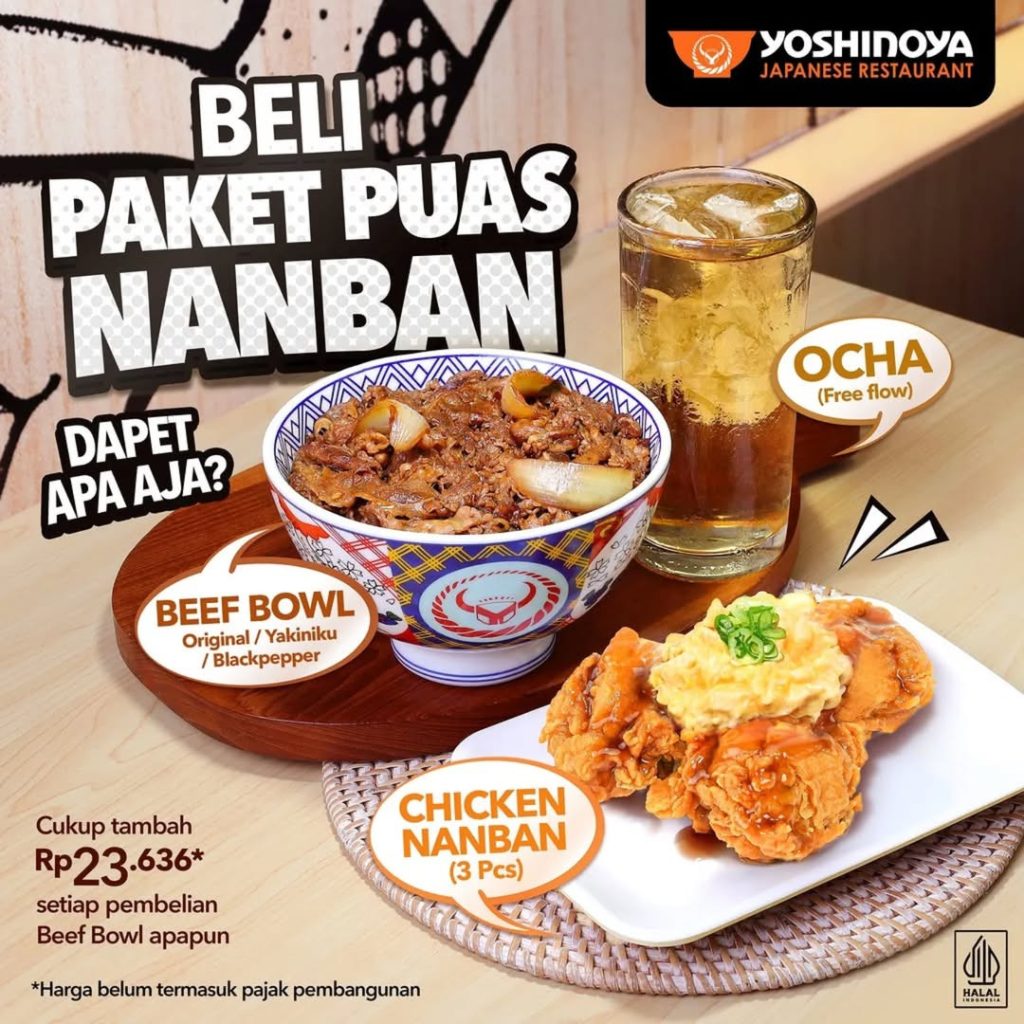 Promo Yoshinoya Beli Paket Puas Nanban Cukup Tambah Rp 23 Ribuan