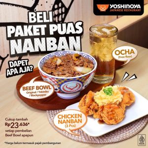 Promo Yoshinoya Beli Paket Puas Nanban Cukup Tambah Rp 23 Ribuan