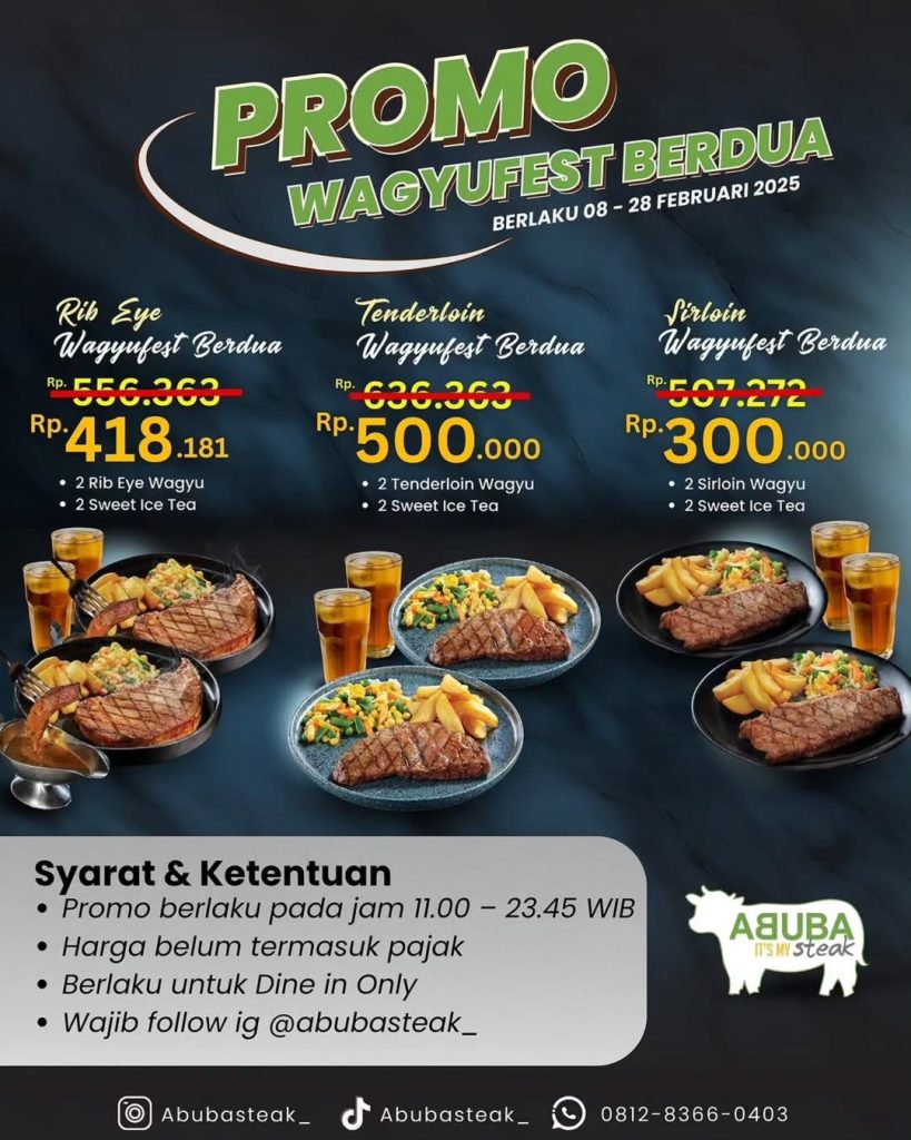 Promo Abuba Steak Wagyufest Berdua Mulai Dari Rp 300.000