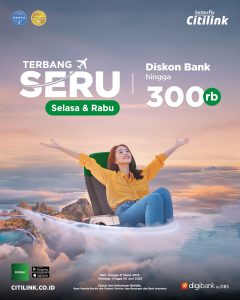 Promo Citilink Diskon s/d Rp 300.000 dengan Kartu Kredit digibank DBS
