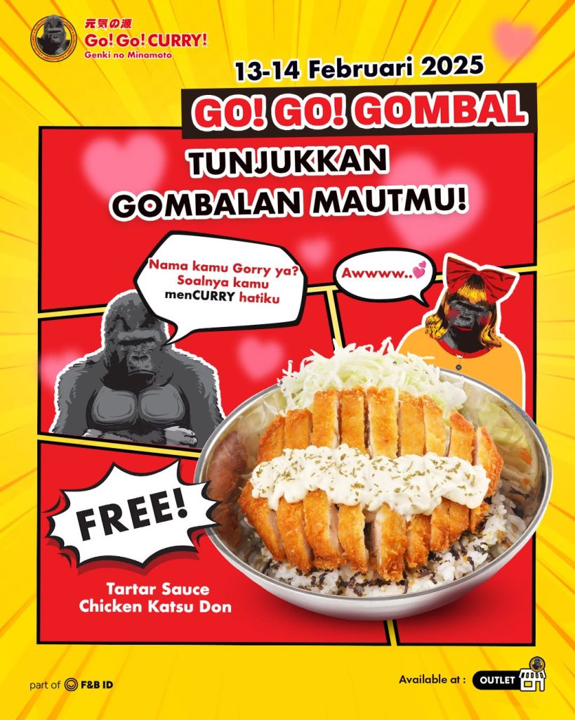Promo Go Go Curry Go! Go! Gombal FREE Tartar Sauce Chicken Katsu Don