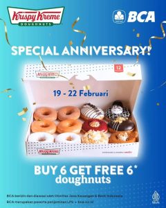 Promo Krispy Kreme HUT BCA 67 Beli 6 GRATIS 6