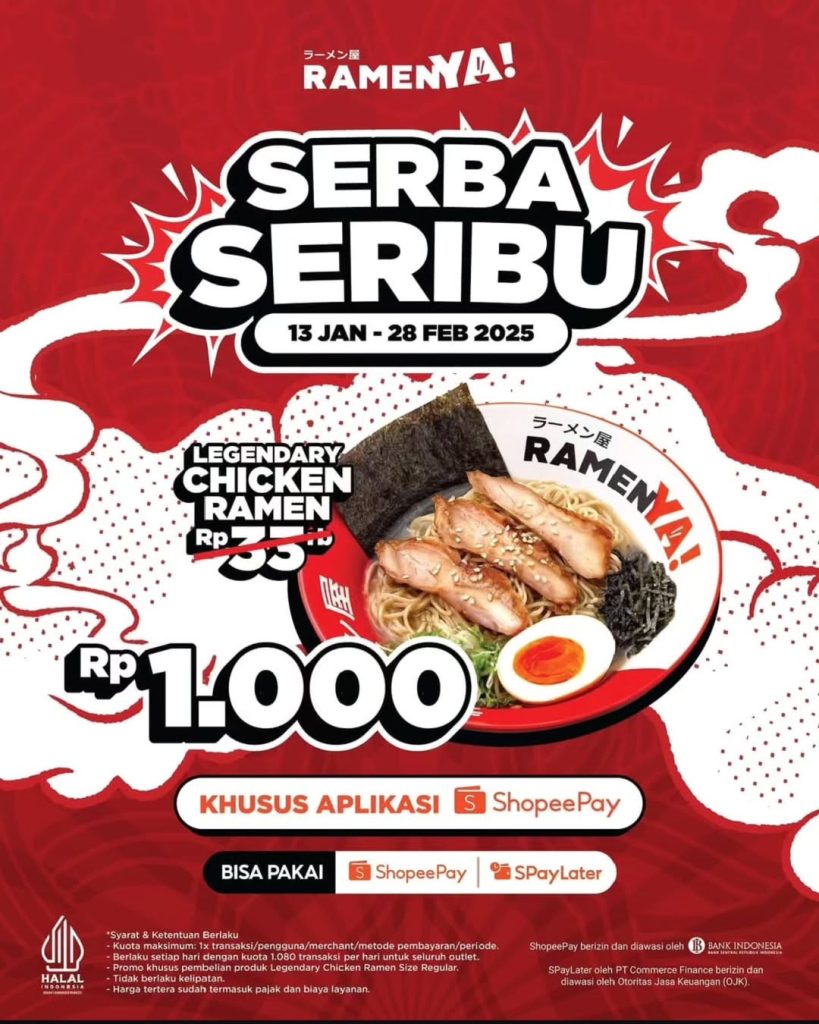 Promo Ramen Ya! Legendary Chicken Ramen Hanya Rp 1000 dengan Shopeepay