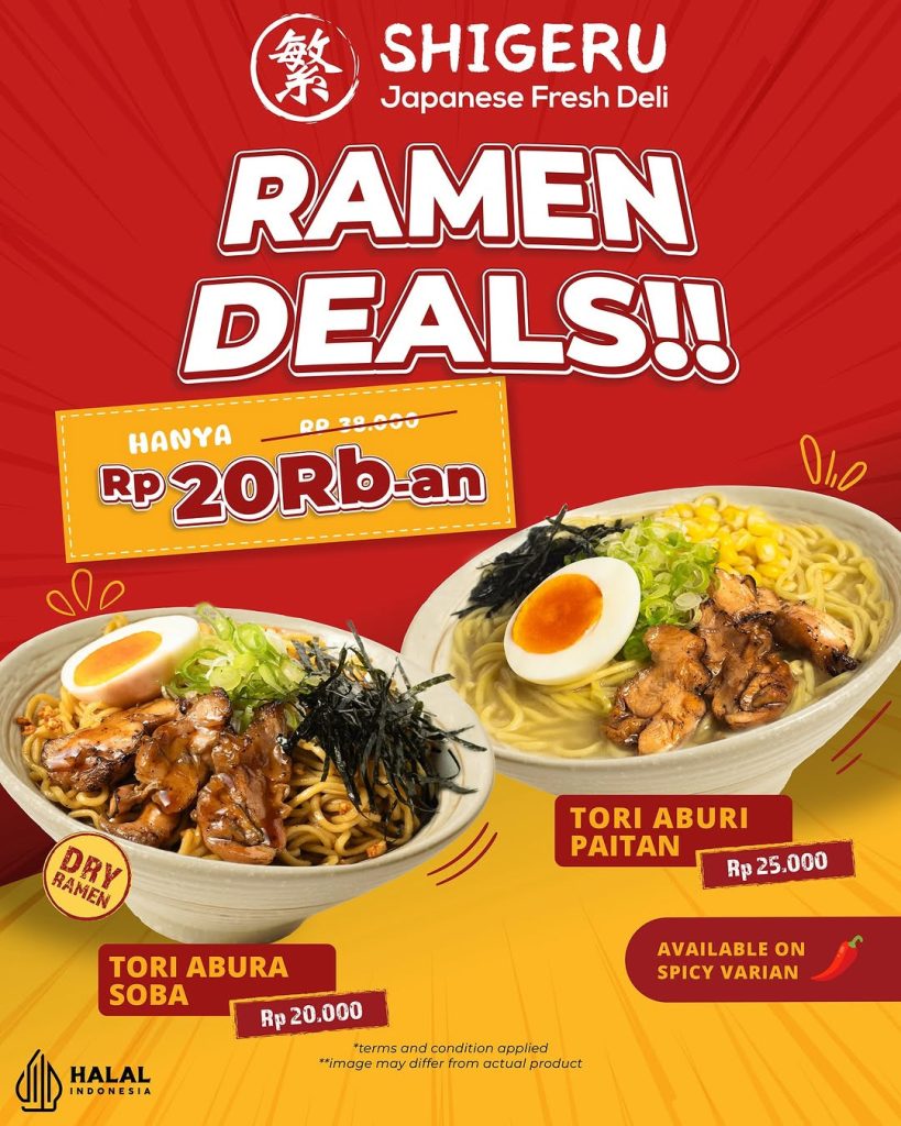 Promo Shigeru Ramen Deals Hanya Rp 20 Ribuan