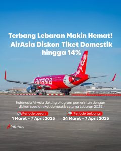 Promo Air Asia Diskon Tiket Domestik s/d 14%