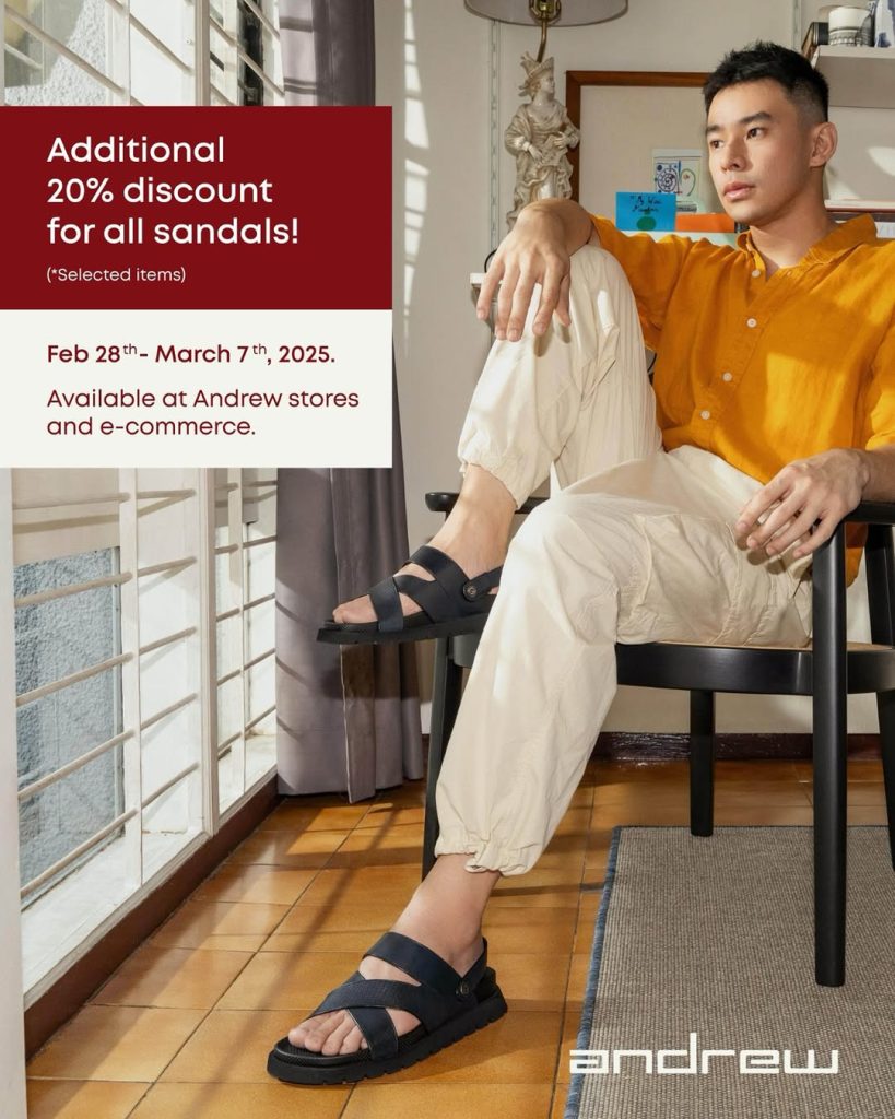 Promo Andrew Shoes Sale Diskon Tambahan s/d 20% Untuk Produk Sandal