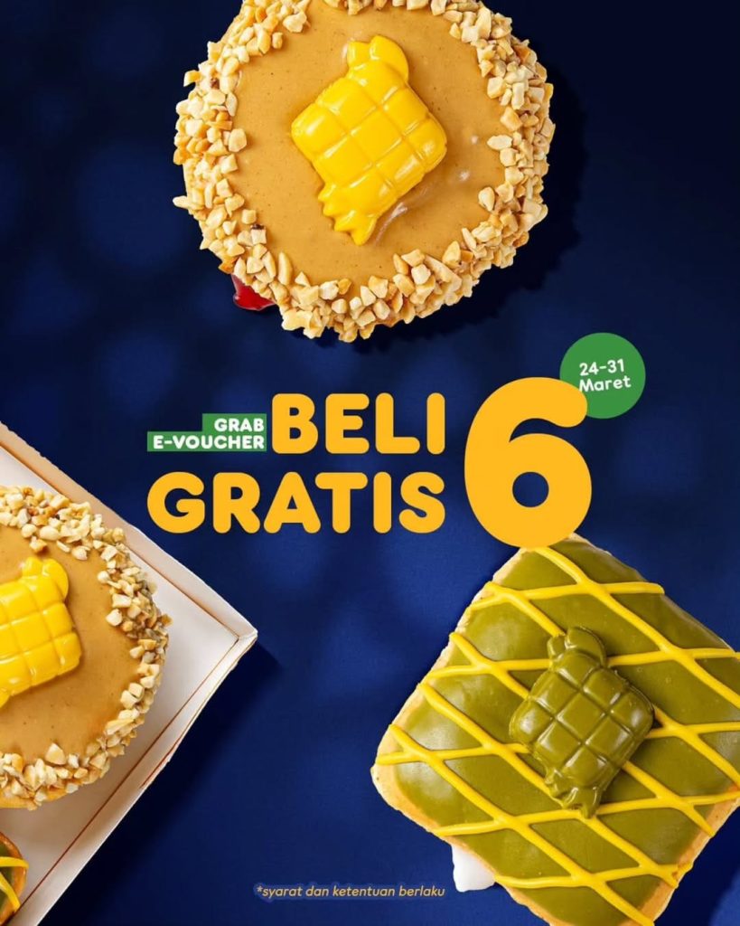 Promo Dunkin Beli 6 GRATIS 6 dengan Grab E-Voucher