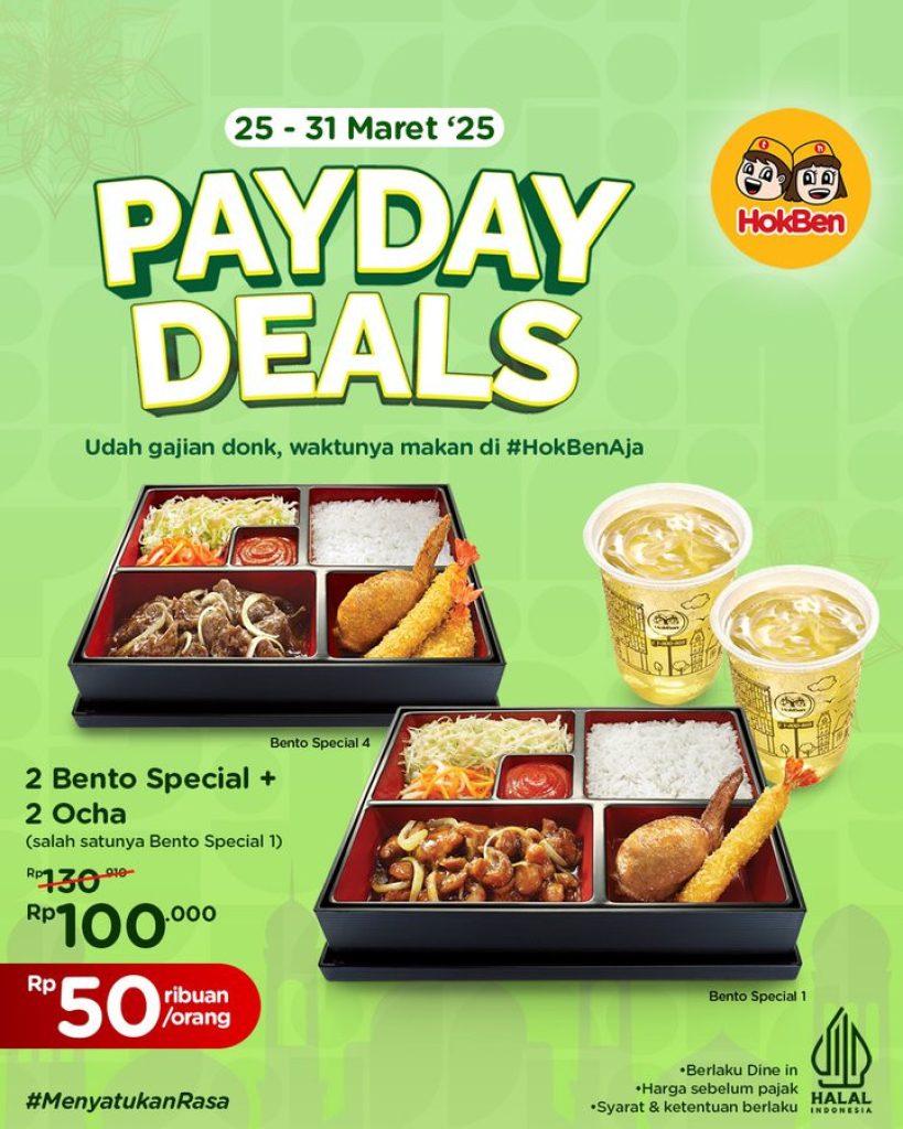 Promo Hokben Payday Deals Rp 50 Ribuan/Orang