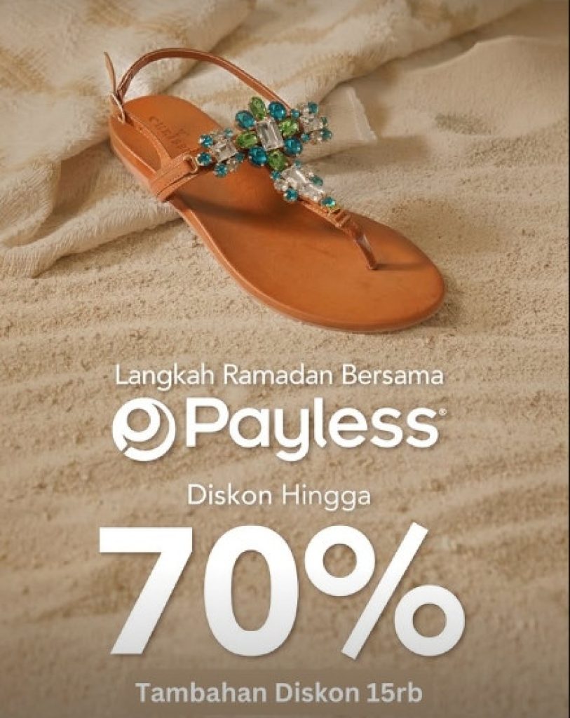 Promo Payless Diskon s/d 70% + Rp 15.000