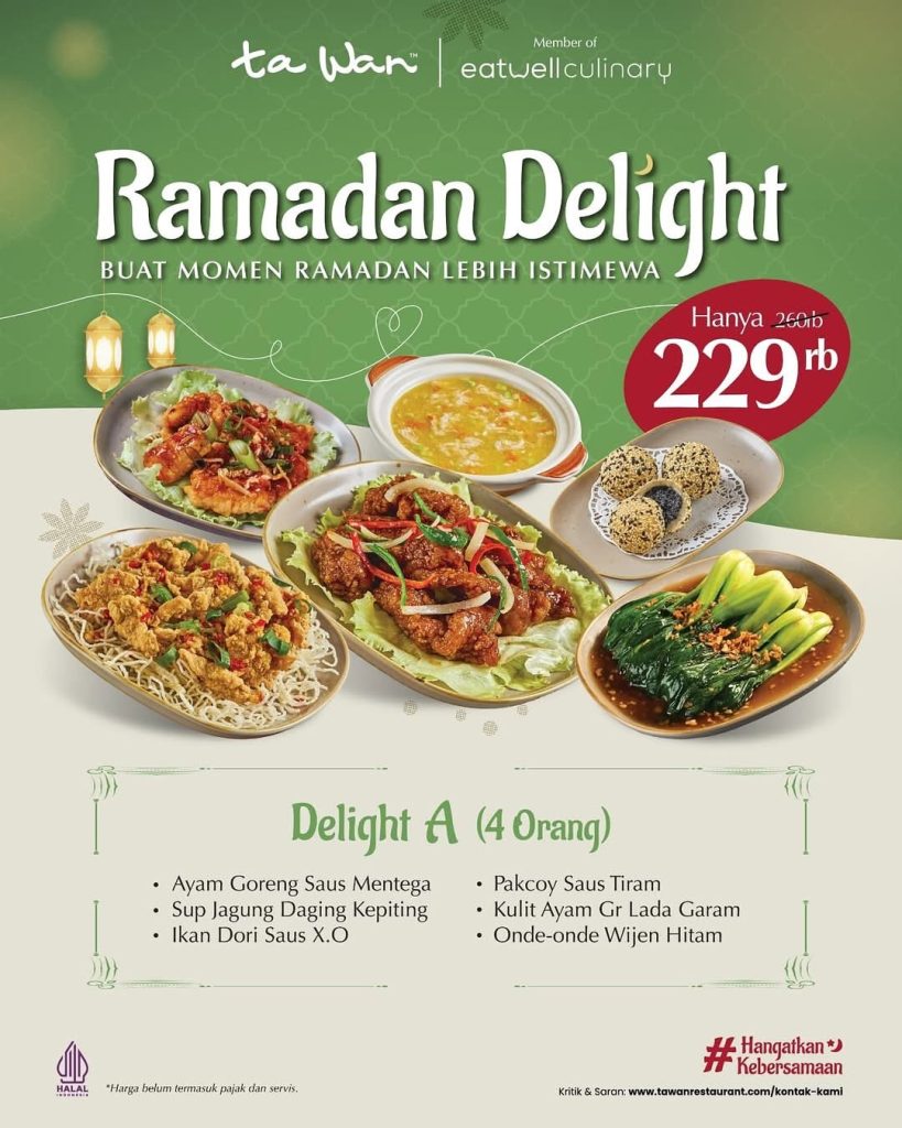 Promo Ta Wan Ramadan Delight Mulai Dari Rp 299K Untuk 4 Orang