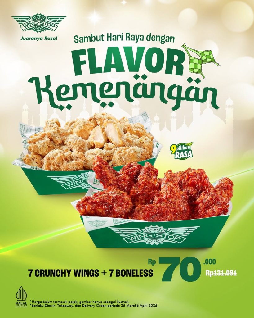 Promo Wingstop Flavor Kemenangan 14 Wings Rp 70.000