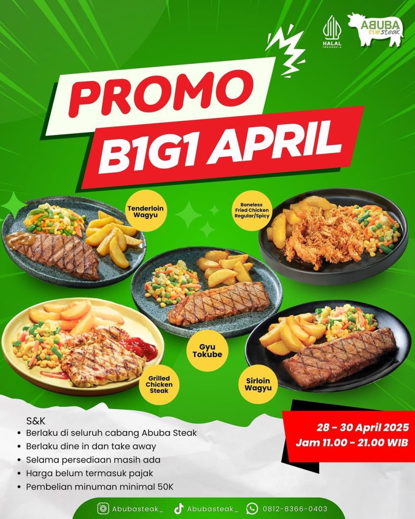 Promo Abuba Steak B1G1 April
