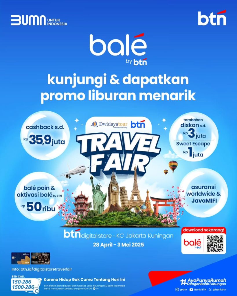 Promo BTN Travel Fair Cashback s/d Rp 35.9 Juta