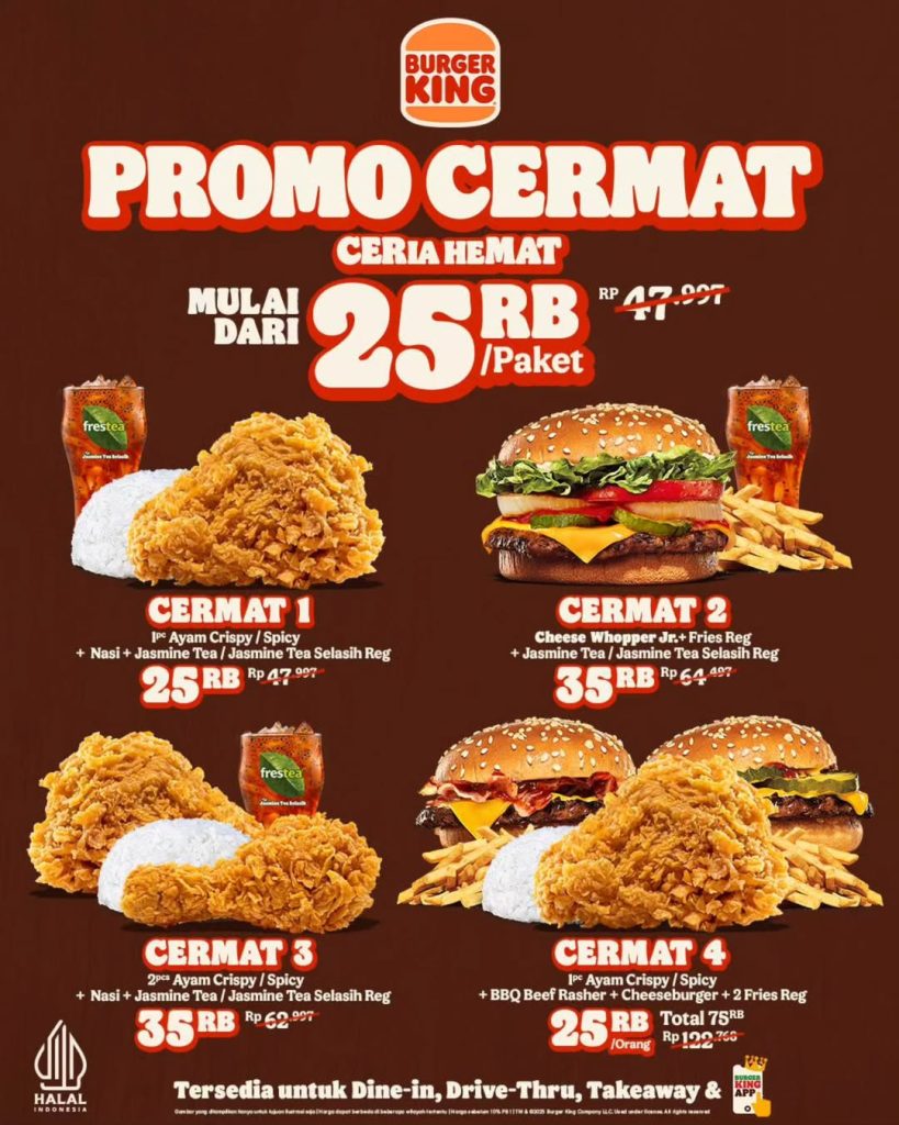 Promo Burger King Ceria Hemat Mulai Dari Rp 25.000