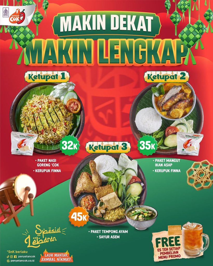 Promo Penyetan Cok Paket Ketupat Mulai Dari 32 Ribuan