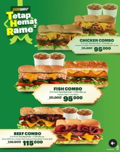 Promo Subway THR Combo Mulai Dari Rp 95.000