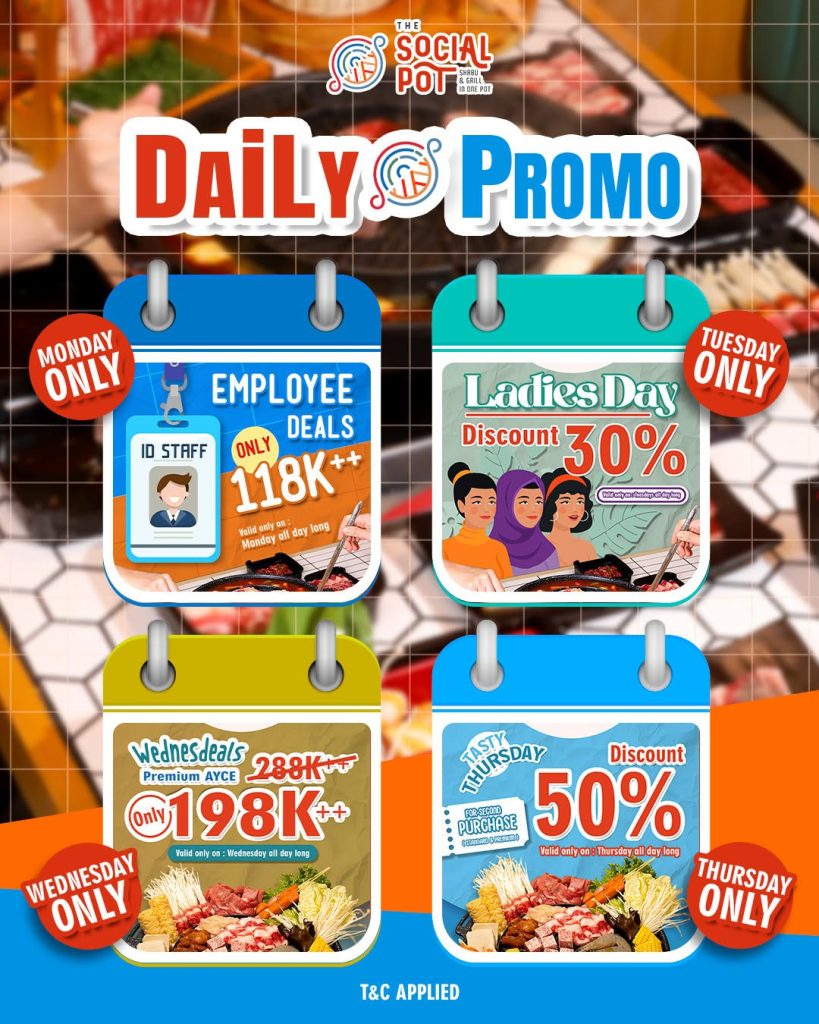 Promo The Social Pot Daily Promo Senin hingga Kamis