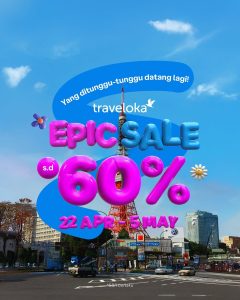 Promo Traveloka Epic Sale Diskon s/d 60%