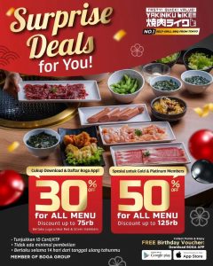 Promo Yakiniku Like Ulangtahun di Bulan April Diskon s/d 50%