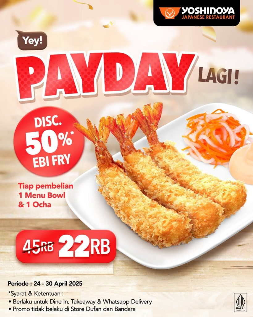 Promo Yoshinoya Payday Lagi, Ebi Fry Hanya Rp 22.000