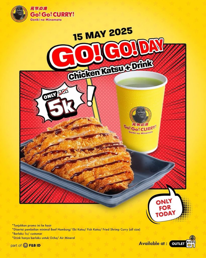 Promo Go Go Curry Chicken Katsu + Drink Hanya Rp 5000