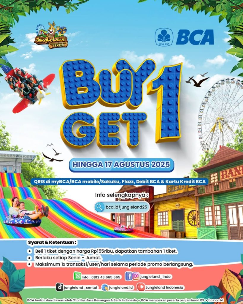 Promo Jungleland Buy 1 Get 1 FREE dengan BCA