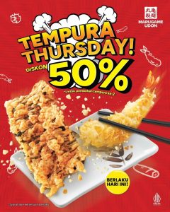 Promo Marugame Udon Tempura Thursday Diskon 50% Tiap Kamis