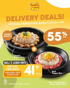 Promo Pepper Lunch Delivery Deals dengan Boga App