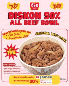 Promo Sukiya Diskon 50% Untuk Gyudon di 30 Mei 2025
