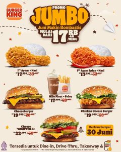 Promo Burger King Jumbo Mulai Dari Rp 17 Ribuan