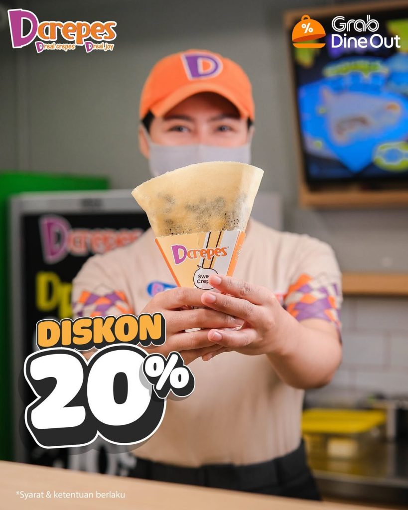 Promo D’Crepes  Diskon 20% dengan Grab Dine Out
