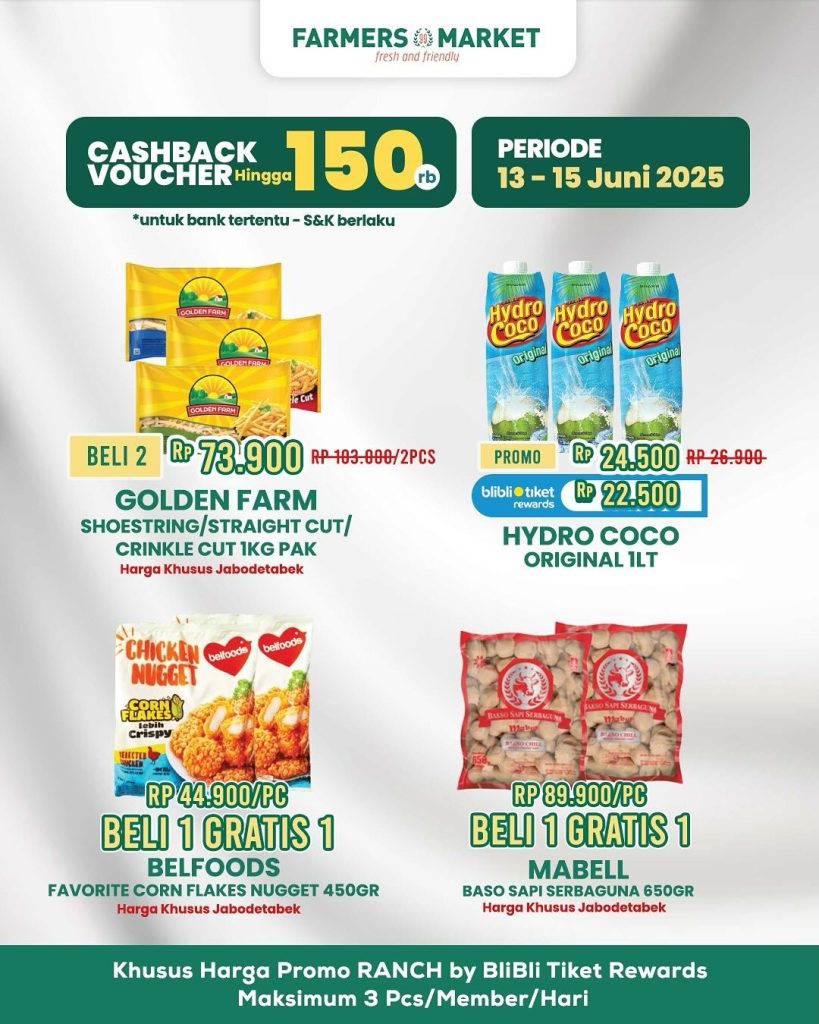 Promo Farmers Market Hemat Akhir Pekan Periode 13 – 15 Juni 2024