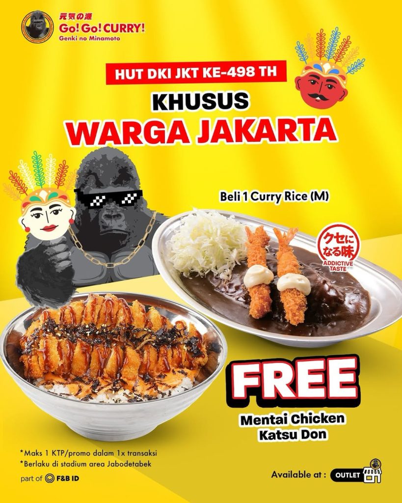 Promo Go Go Curry HUT DKI Buy 1 Get 1 FREE