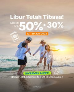Promo Traveloka Libur Telah Tiba Diskon s/d 50% + 30%
