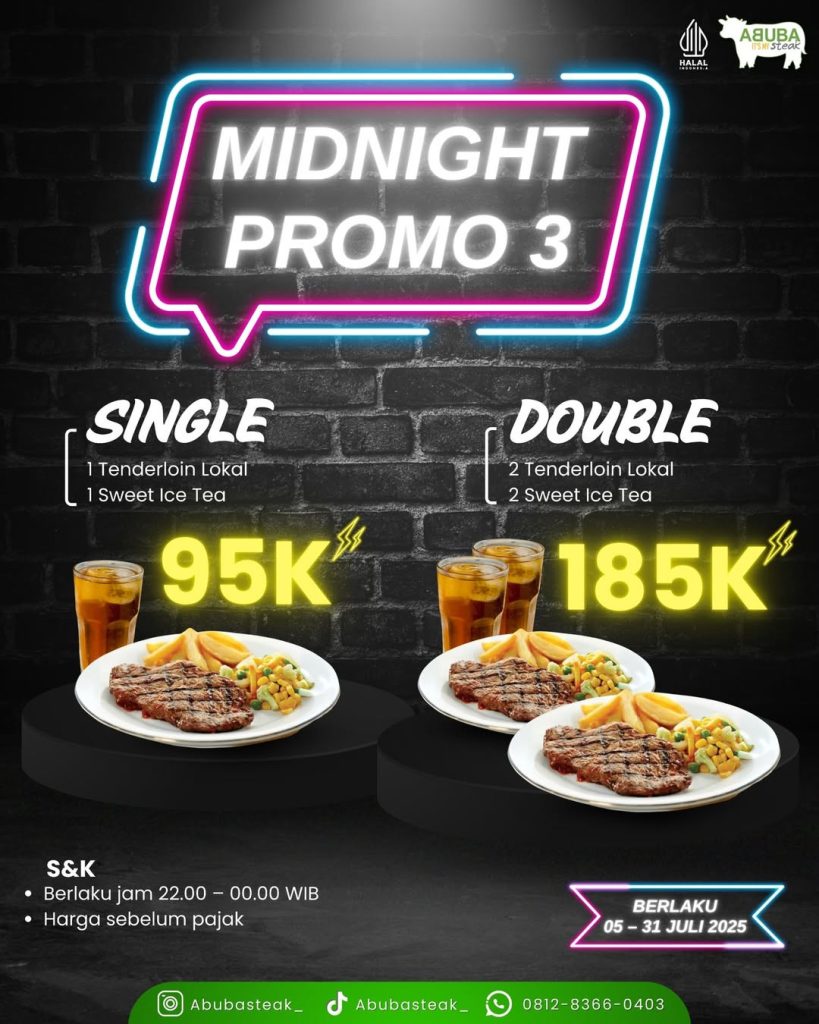 Promo Abuba Steak Midnight Promo Mulai Dari Rp 95K