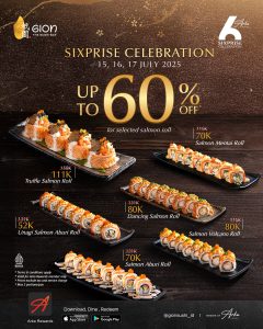 Promo Gion The Sushi Bar Diskon s/d 60% Untuk Sushi Rolls