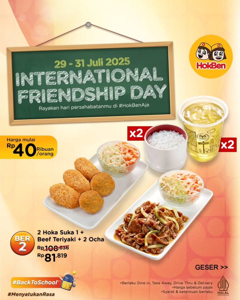 Promo Hokben International Friendship Day Mulai Dari Rp 81K