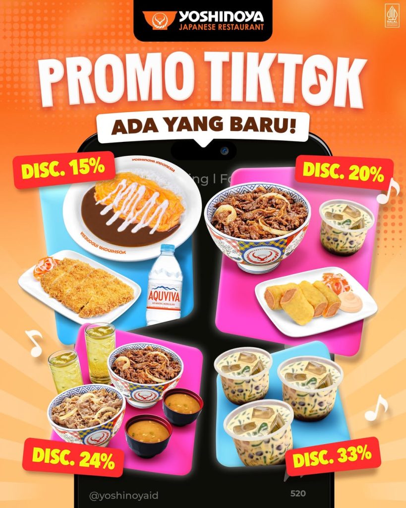 Promo TikTok Yoshinoya Diskon s/d 33%