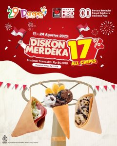 Promo DCrepes Diskon Merdeka 17%