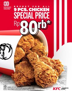 Promo KFC Bucket for Hall Hanya Rp 80.000