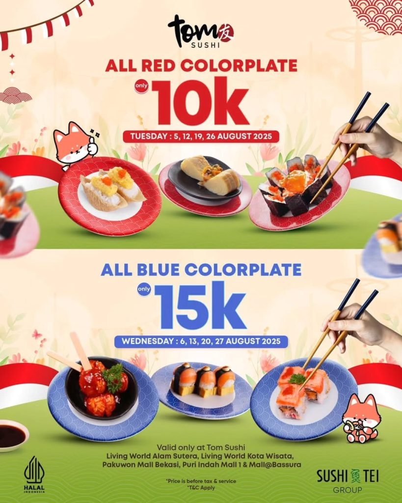 Promo Tom Sushi Independence Day Mulai Dari Rp 45K