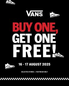 Promo Vans Buy 1 Get 1 FREE 16 – 17 Agustus 2025