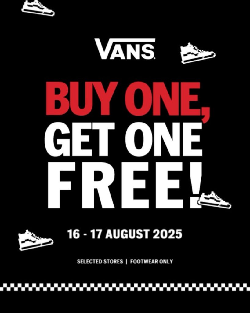 Promo Vans Buy 1 Get 1 FREE 16 – 17 Agustus 2025