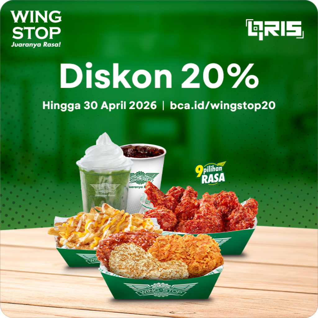 Promo Wingstop Diskon 20% dengan BCA